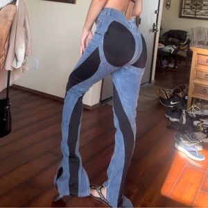 Black panel DENIM JEANS